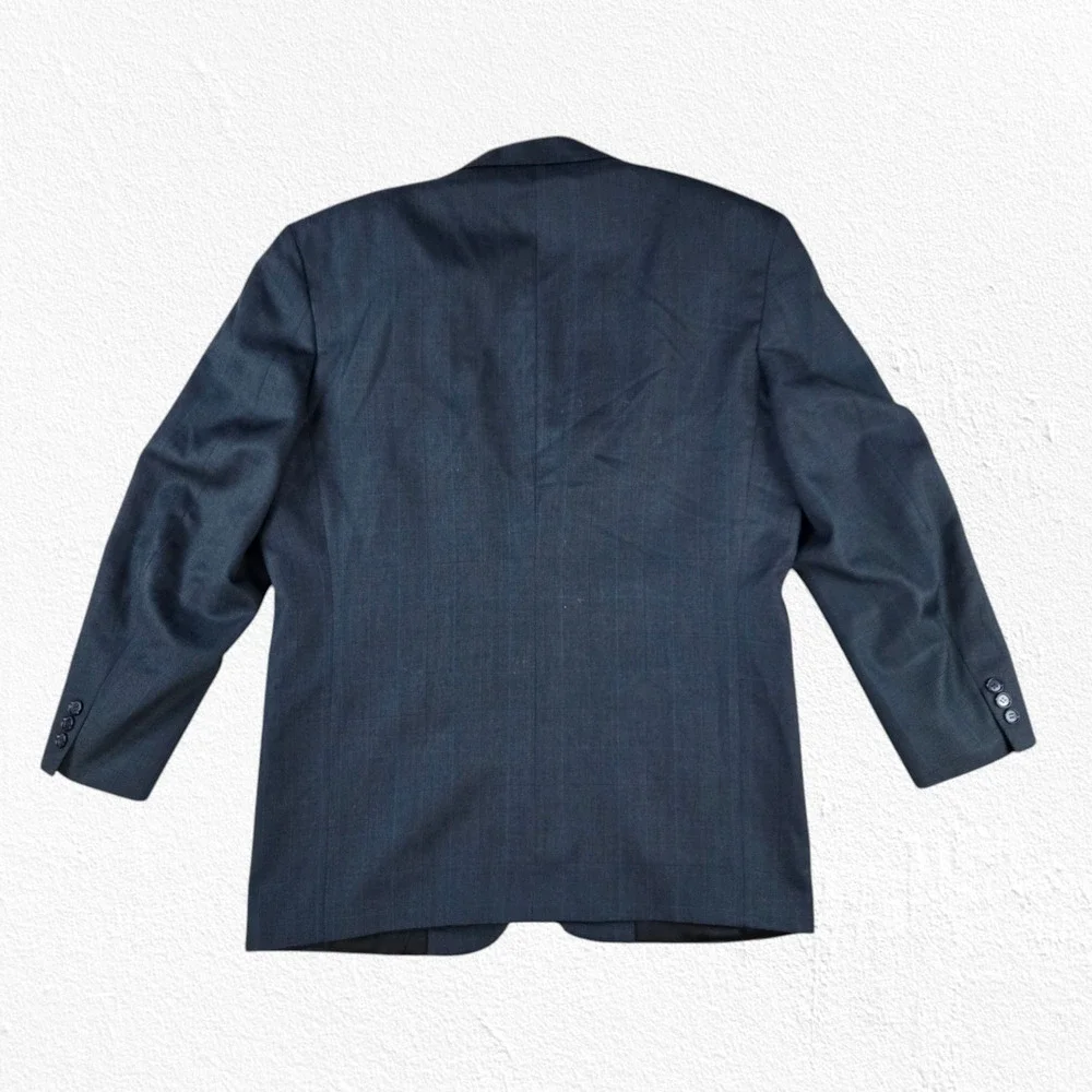 Vintage 80s Nino Cerruti Navy Blue Pinstripe Suit Jacket Blazer USA Size 50R